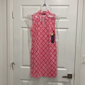 New With Tags Pink & White High End Golf or Travel ⛳️ Dress Made in USA 🇺🇸